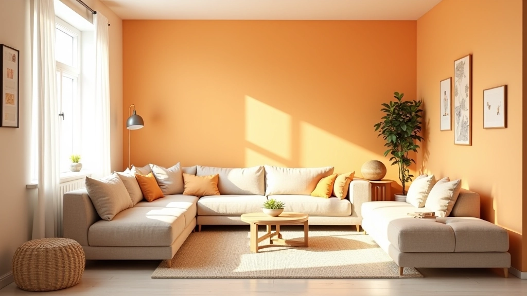 Beautifully styled living room with accent wall and carefully arranged furniture