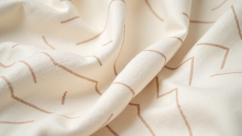 Close-up of authentic Latvian linen fabric with traditional geometric pattern in cream and natural beige tones