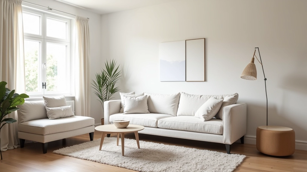 Living room with furniture arranged to create open flow and highlight natural light from windows