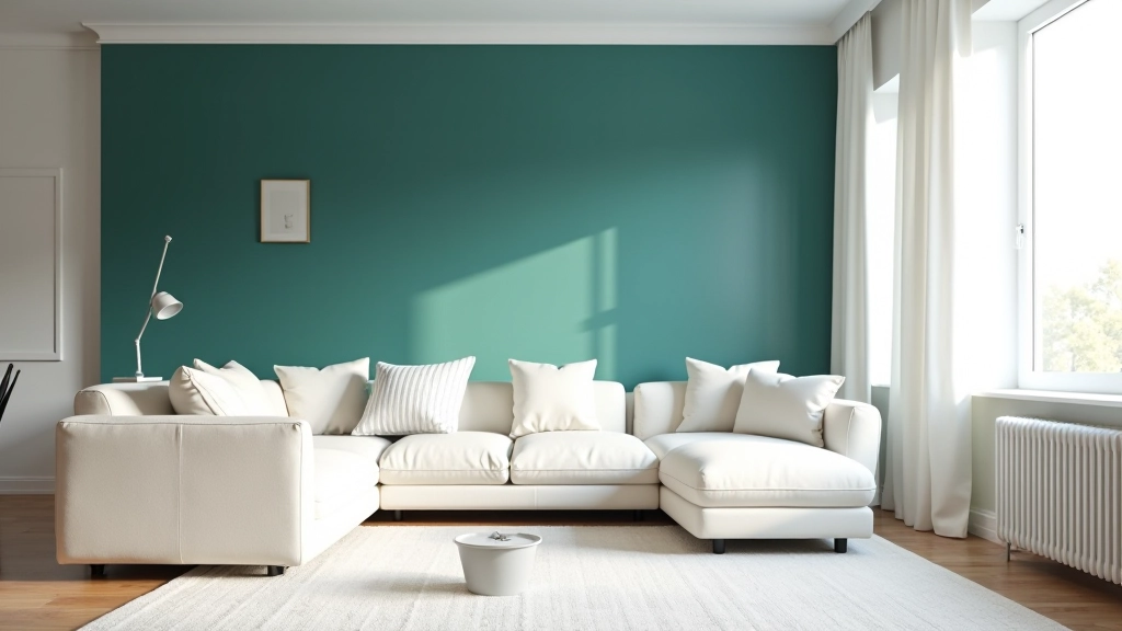 Accent wall painting in modern living room