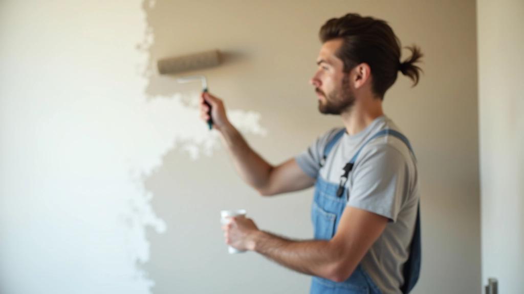 Person applying paint to accent wall with roller, demonstrating proper technique and even coverage